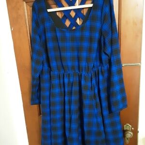 Torrid  Blue and Black Plaid Dress Size 2